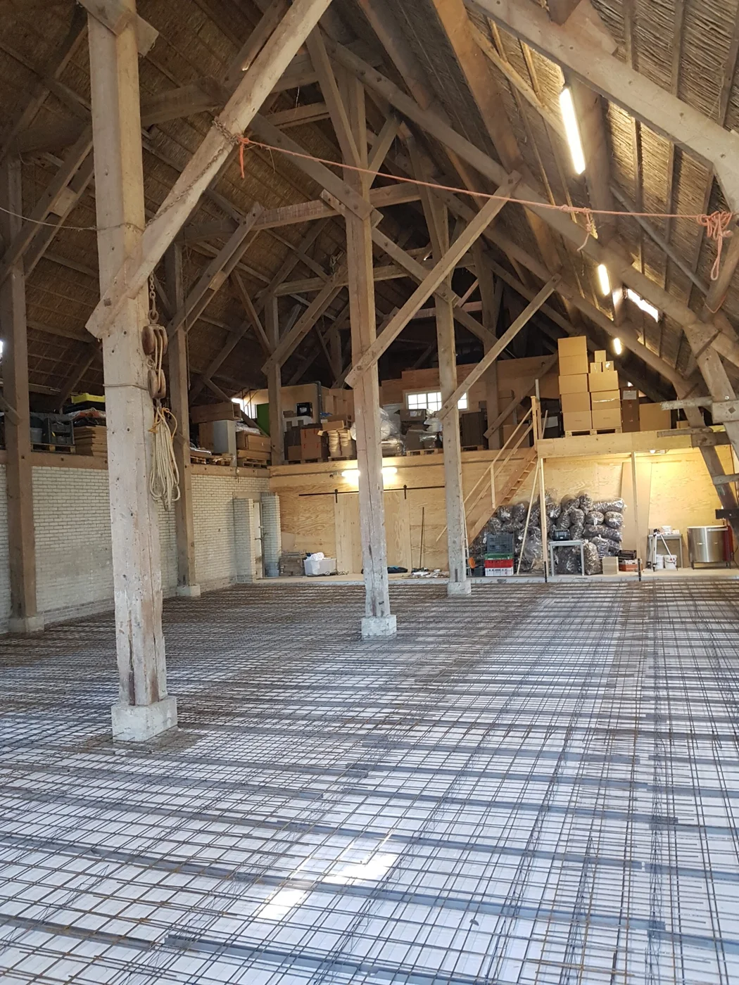 Houtconstructie van binnen